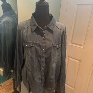 English Laundry Women’s Denim Button-Up Shirt XL